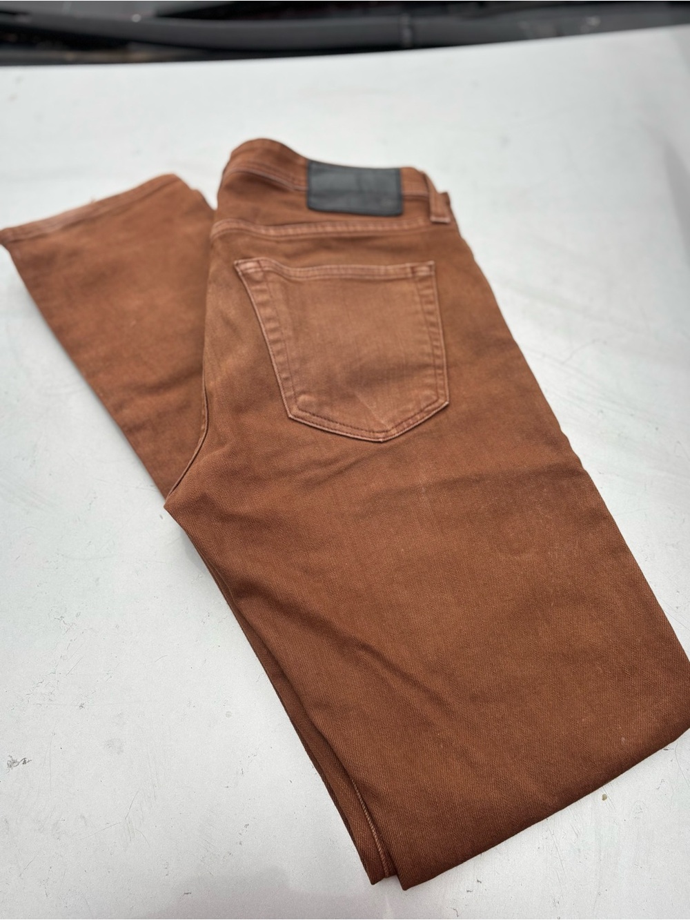 Ag Adriano Goldschmied Men's Rust Brown Skinny Jeans - Picture 5 of 5